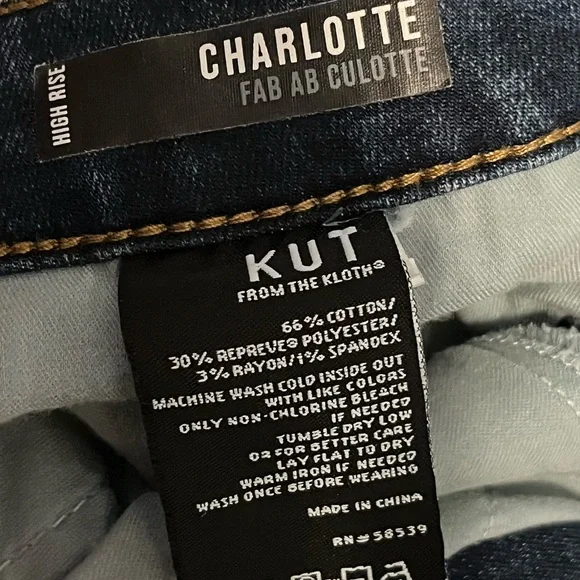 Kut from the Kloth Charlottee Fab Ab Culotte Jeans - Picture 6 of 10
